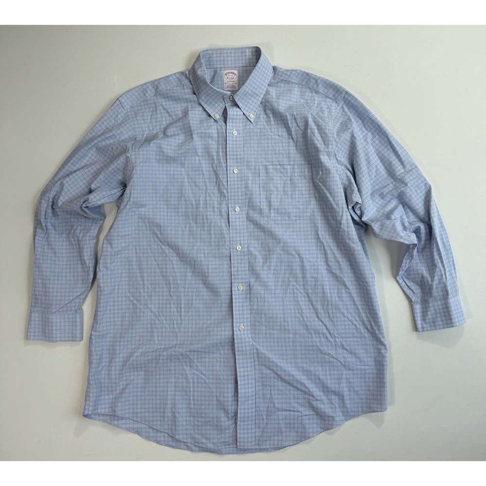 Brooks Brothers Mens 17-33 Madison Fit Button Down Shirt Non-Iron Career Office